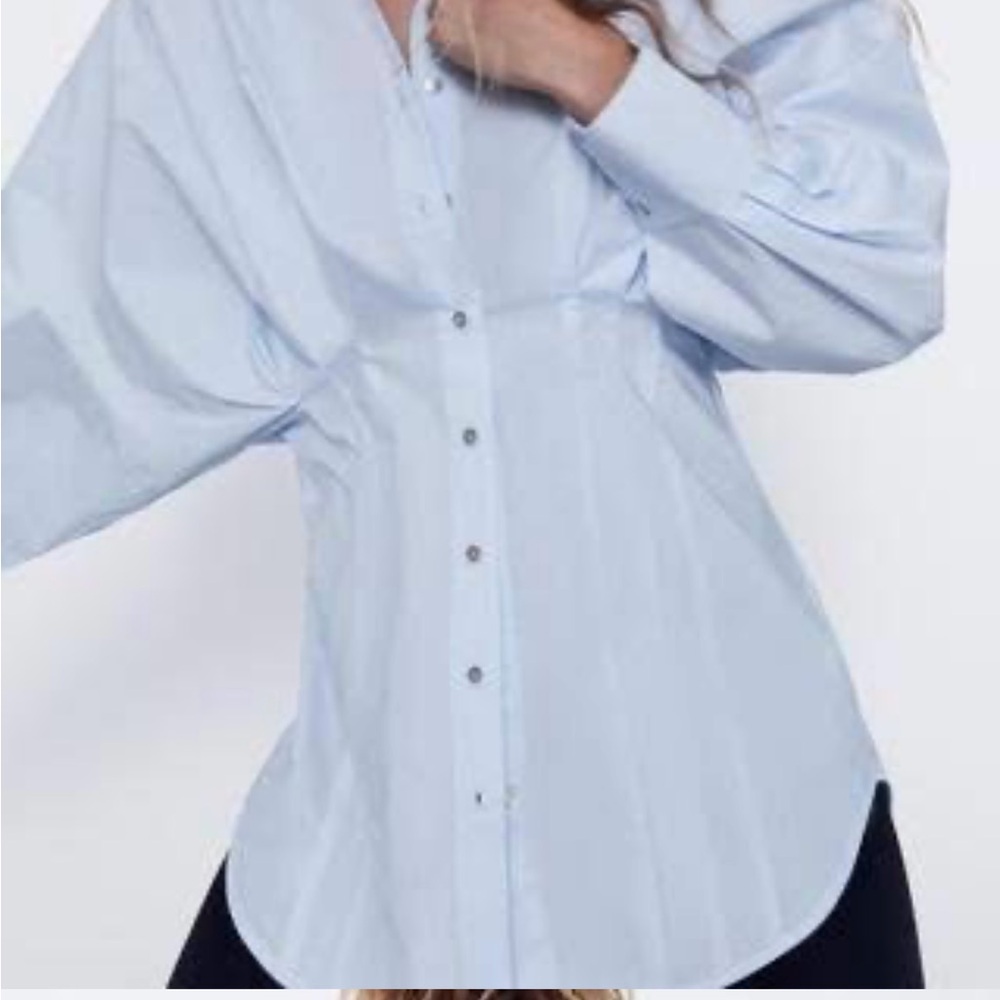 Zara blue button down dress